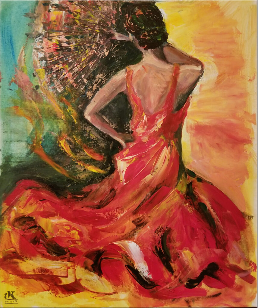Artiste peintre - Peinture - Danseuse de Flamenco - atelier anouchk à Bordeaux