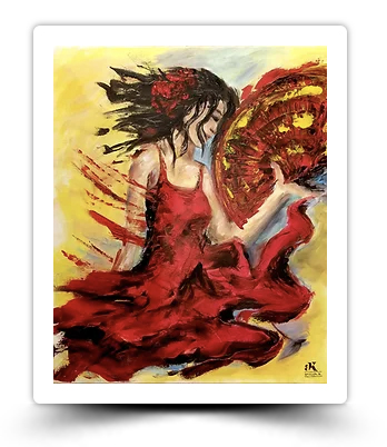 Artiste peintre - Tableau de flamenco - Peinture acrylique - anouchk Bordeaux
